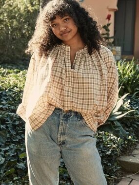 DOEN Jane blouse TOP shirt Austen Plaid